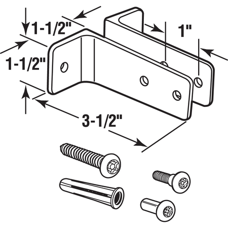 Prime-Line Two Piece Wall Brackets, 3-1/2 in., Zinc Alloy, Chrome Plated Finish 2 Pack 656-6434-T